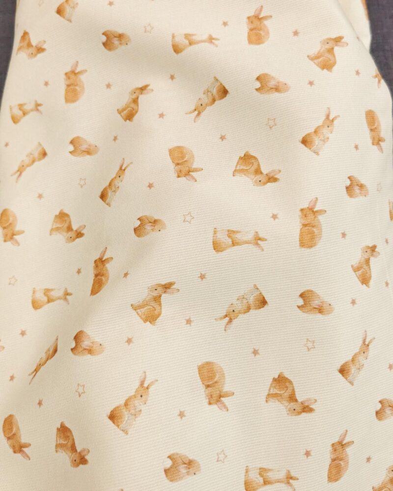 tissu piqué de coton lapin écru bio gots