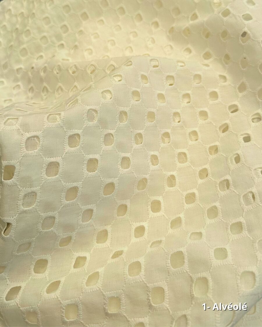 tissus cotons broderie anglaise alvéolé oeko-tex