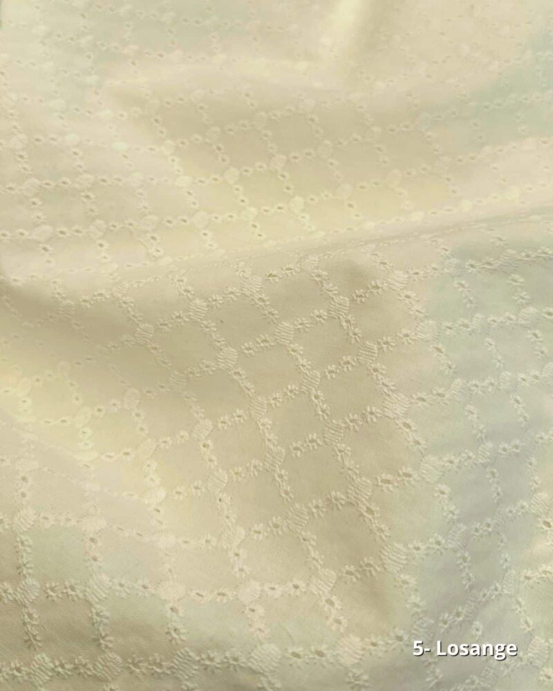 tissus cotons broderie anglaise losange oeko-tex