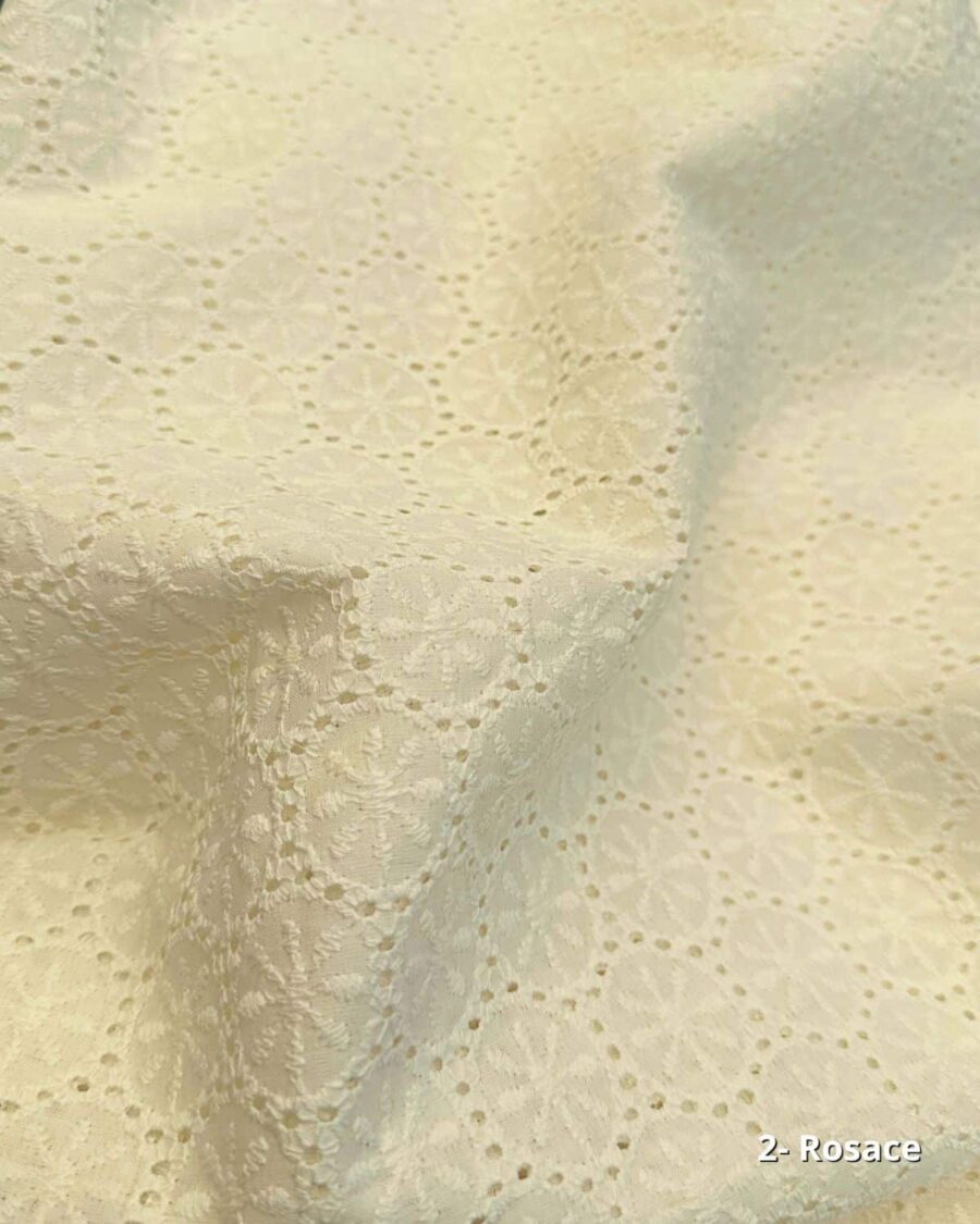 tissus cotons broderie anglaise rosace oeko-tex