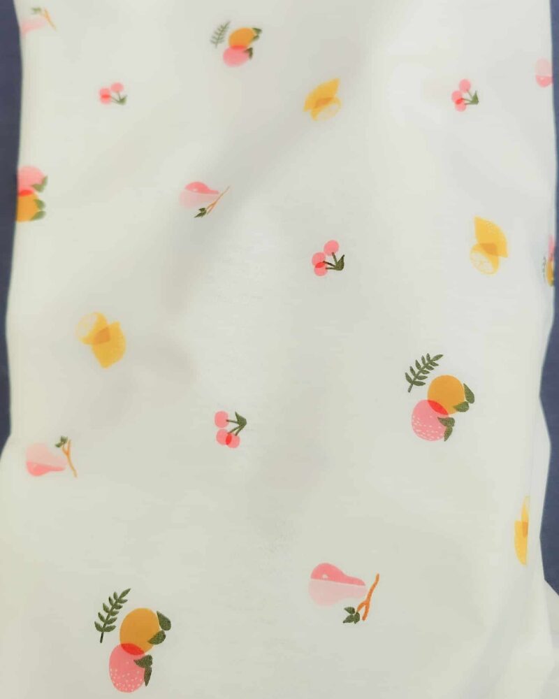 tissu coton enduit poppy cerise pomme poire