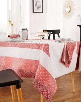 nappe mosaïque rubis jacquard