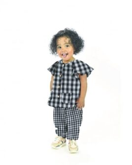 double gaze vichy pour enfant réversible