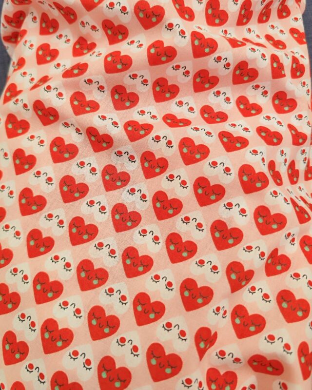 tissu coton chouchou fraise