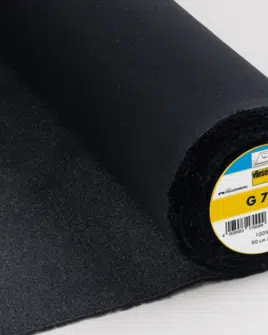 Entoilage Thermocollant Vlieseline H250 - 100x90 Cm, Noir - Pour Renforcer Cols, Poignets, Sacs - Couture Et Patchwork
