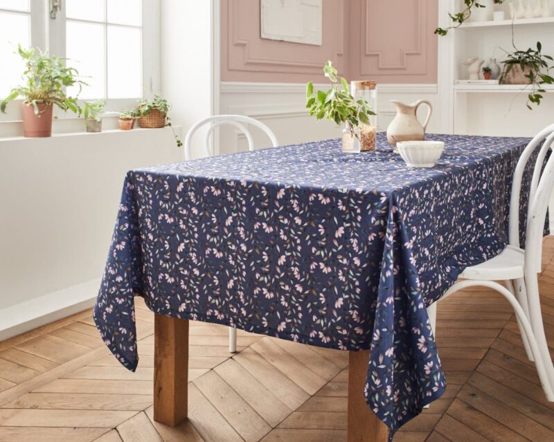nappe bâchette Nydel Joséphine bleu marine et rose
