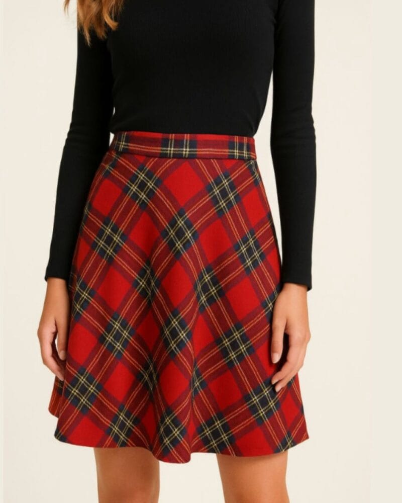 jupe en tartan écossais rouge