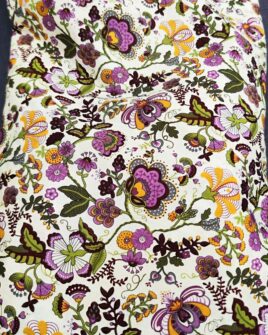tissu coton premium grande fleur violet