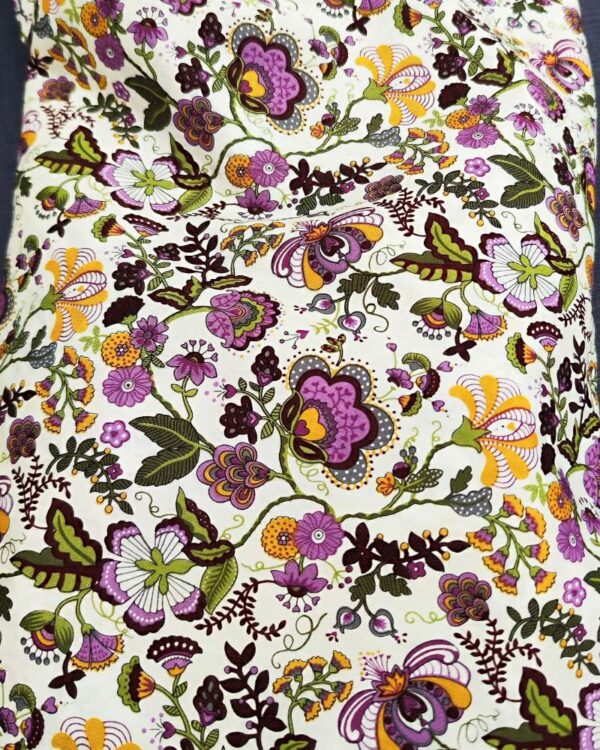 tissu coton premium grande fleur violet