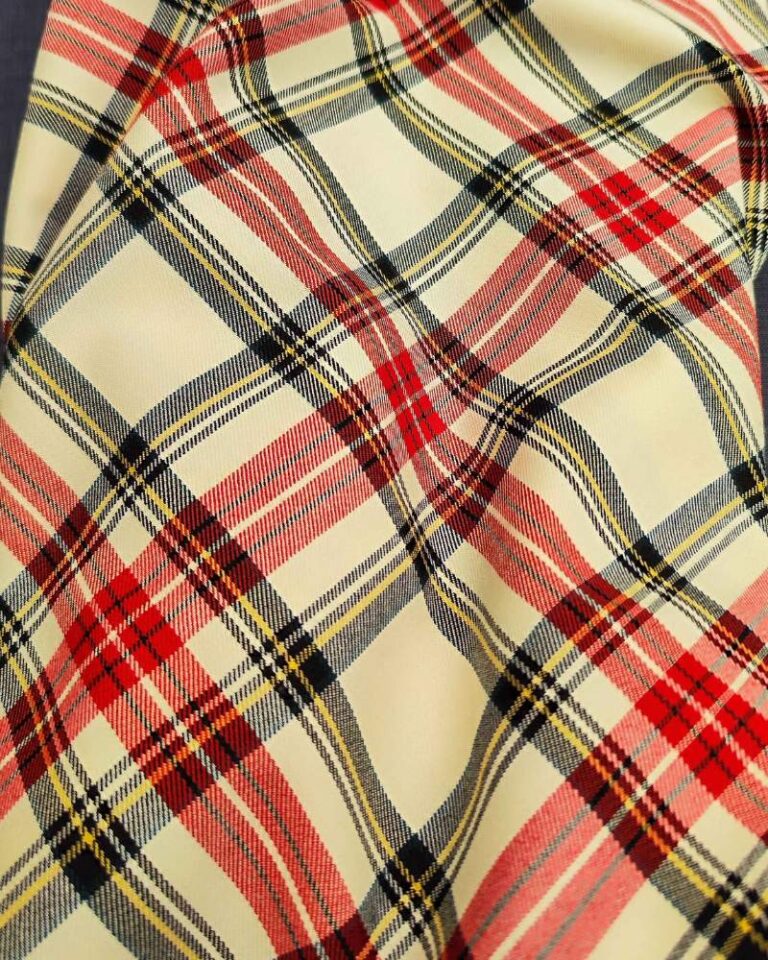 Lot De 5 Boutons à Recouvrir - Motif Tartan écossais En Tissu - Diamètre 22.8mm