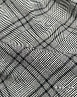 tissu tartan écossais gris anthracite