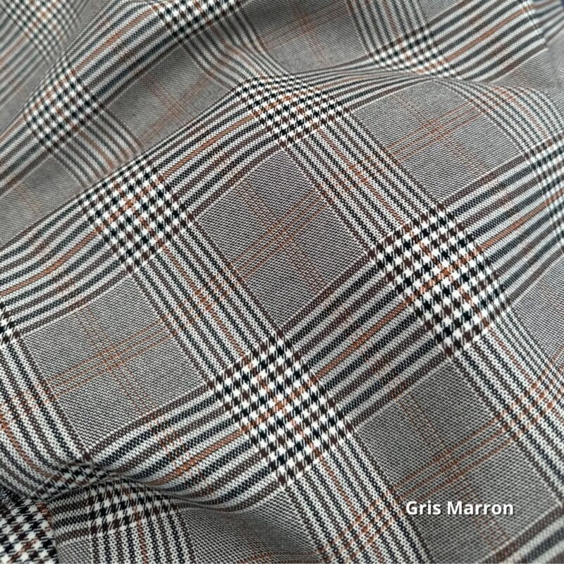 tissu tartan écossais gris marron