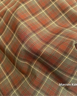 tissu tartan écossais marron kaki
