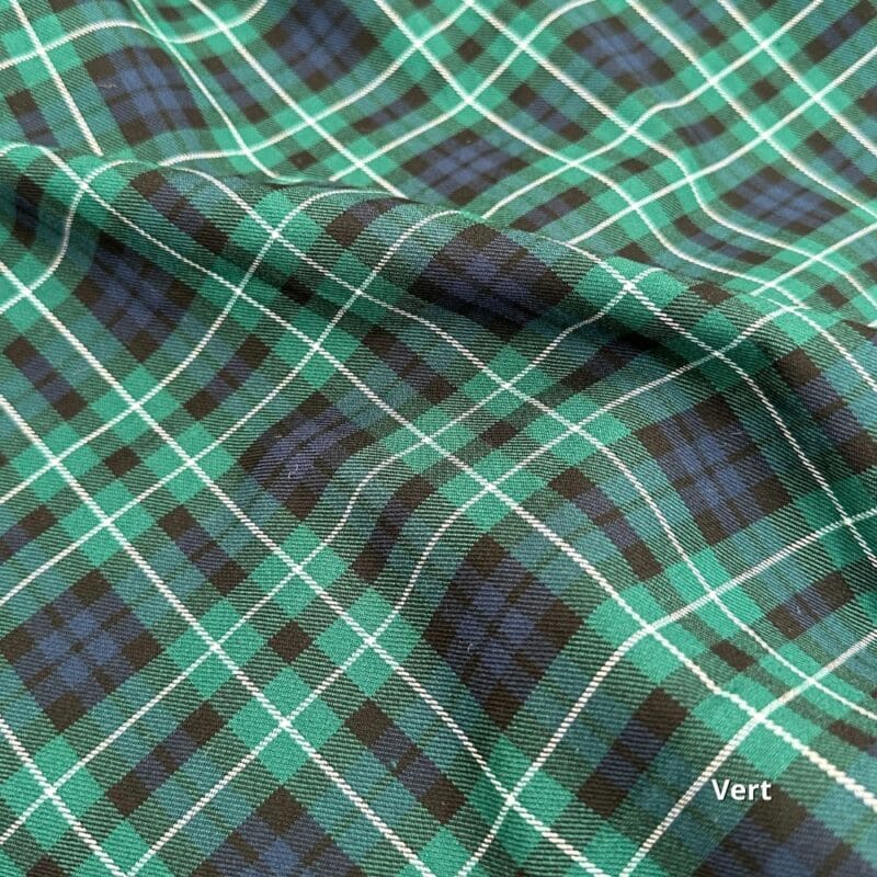 tissu tartan écossais vert