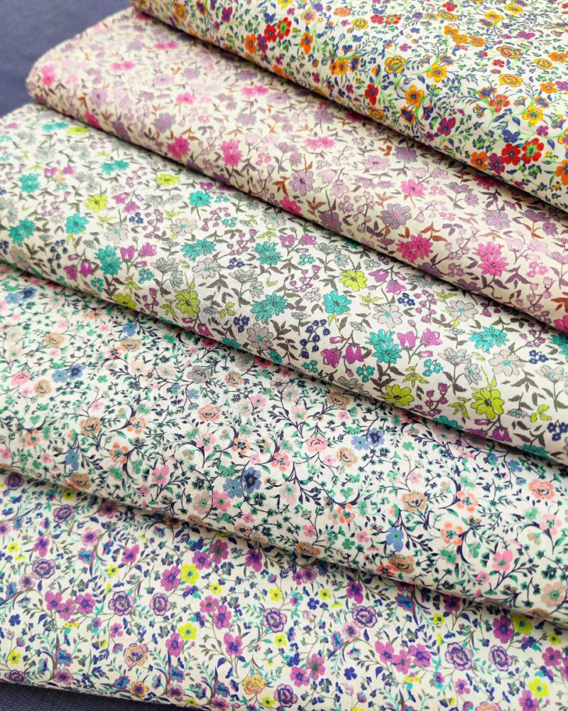 tissus fleuris style liberty 5 coloris