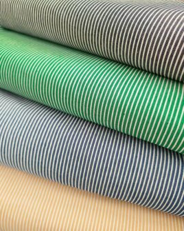 tissus jeans à rayures colorés