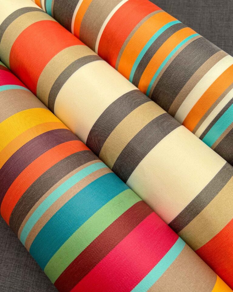 Tissu Extérieur Imperméable Avec Revêtement Téflon - Rayures Blanches - 140 Cm De Large - Par Mètre - Idéal Pour Coussins, Auvents, Terrasses (Couleur : Rose)