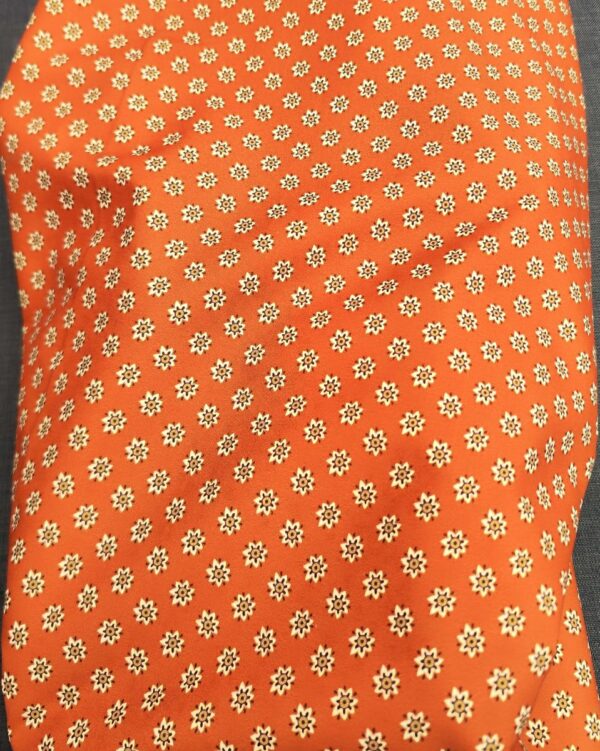 tissu coton bio fleuri terracotta gots