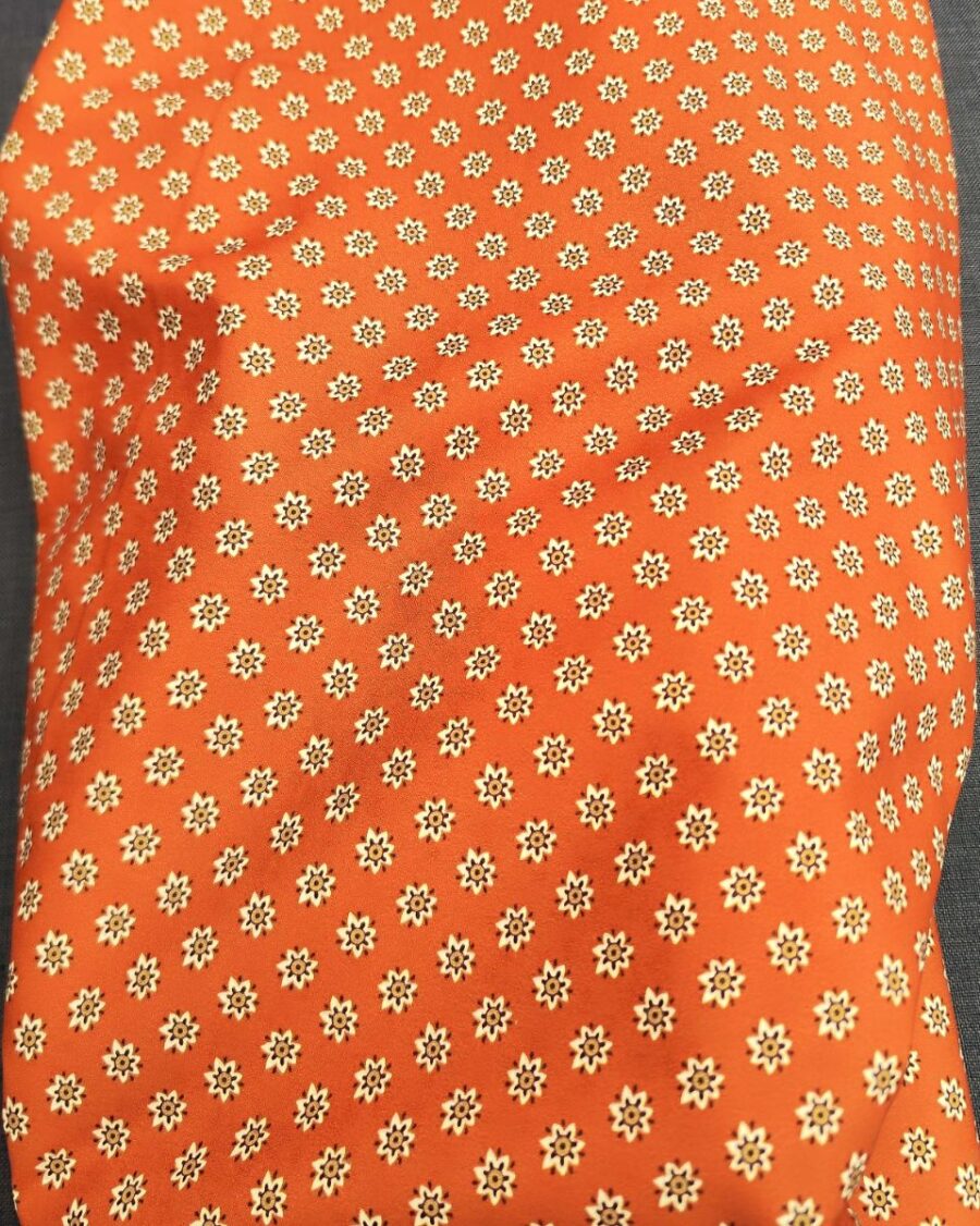 tissu coton bio fleuri terracotta gots