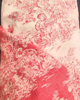 toile de jouy colline rose réversible