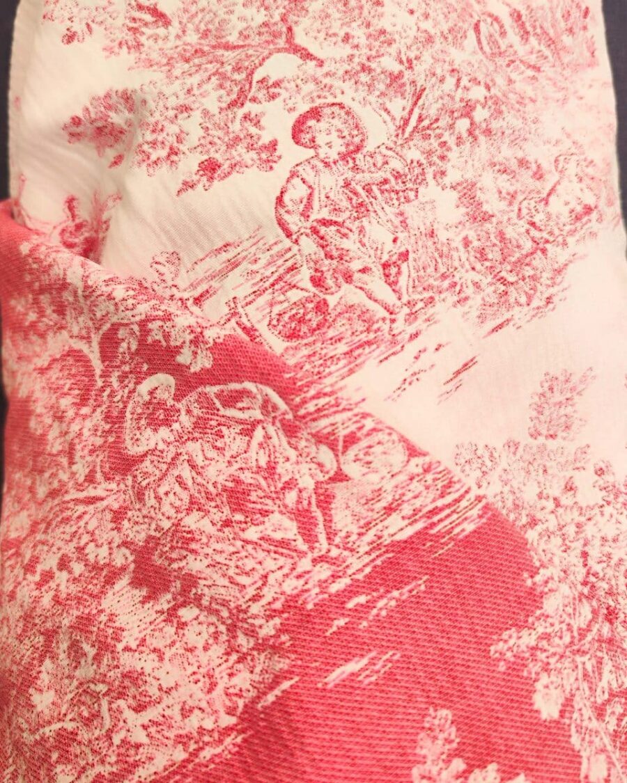 toile de jouy colline rose réversible