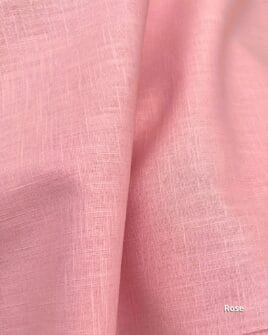 tissu lin lavé rose
