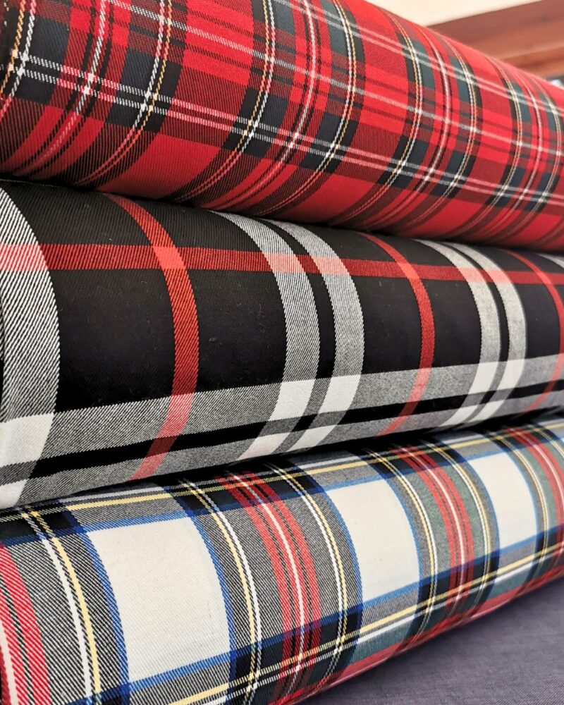 tissu tartan écossais 3 couleurs
