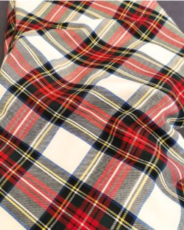 tissu tartan écossais écru