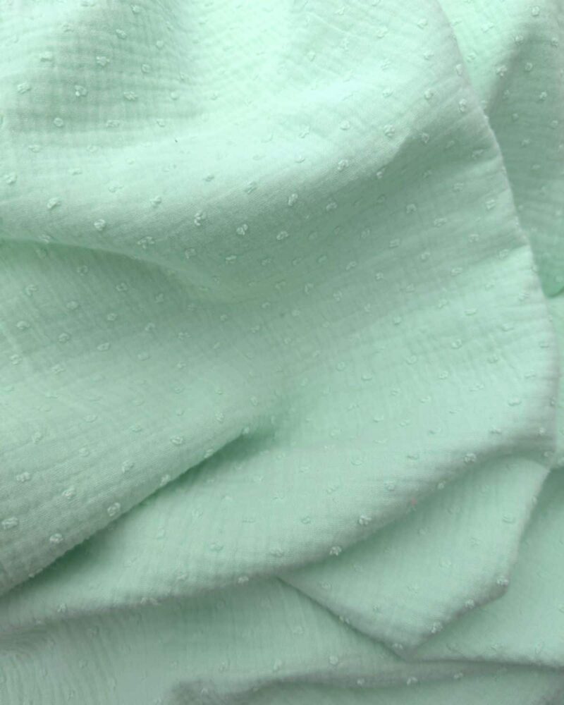 double gaze plumetis vert menthe