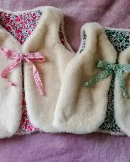 gilet de berger en fausse fourrure poil court écru