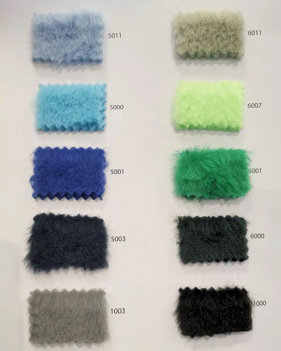 nuancier tissu fausse fourrure poil court uni