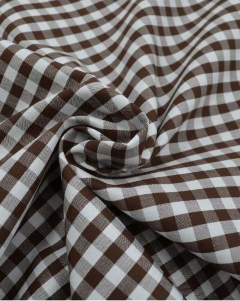 tissu coton vichy chocolat 6mm