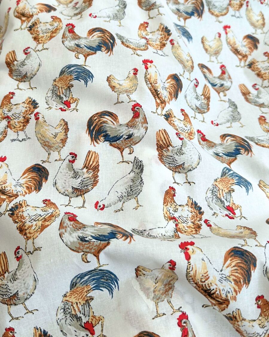 tissu coton coq français bleu blanc rouge