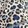 tissu jacquard cougar bleu motif léopard
