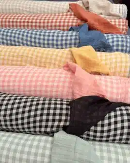 tissus double gazes vichy réversibles oeko-tex