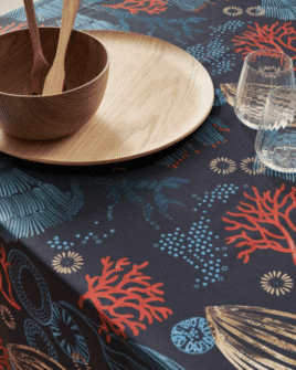 nappe nydel récif bleu marine toile bâchette