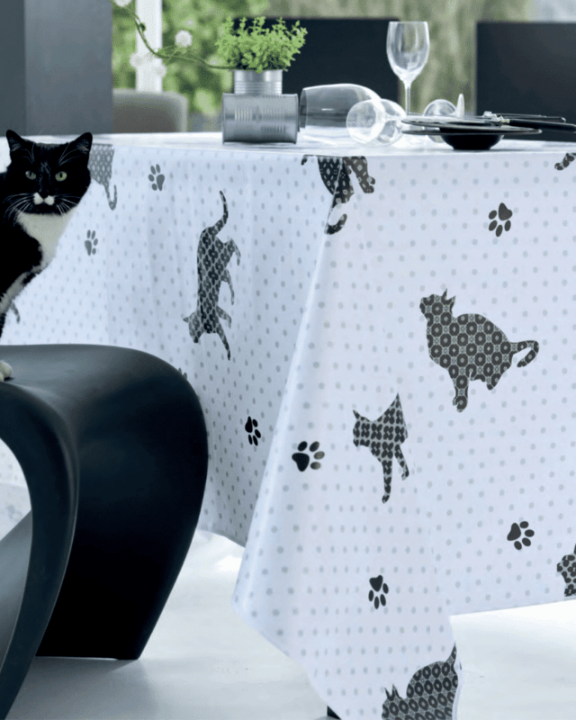 nappe toile cirée cat gris