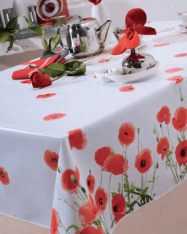 nappe toile cirée red poppy rouge