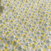 tissu coton bio fleuri jaune vert