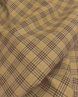 tissu coton bio imprimé tartan beige chocolat gots