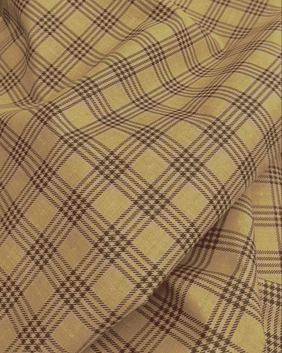 tissu coton bio imprimé tartan beige chocolat gots