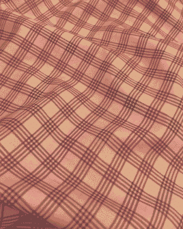 tissu coton bio imprimé tartan rose poudré prune