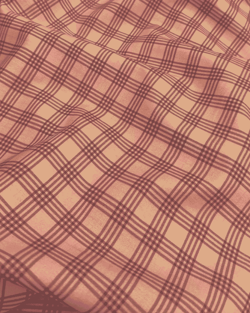 tissu coton bio imprimé tartan rose poudré prune