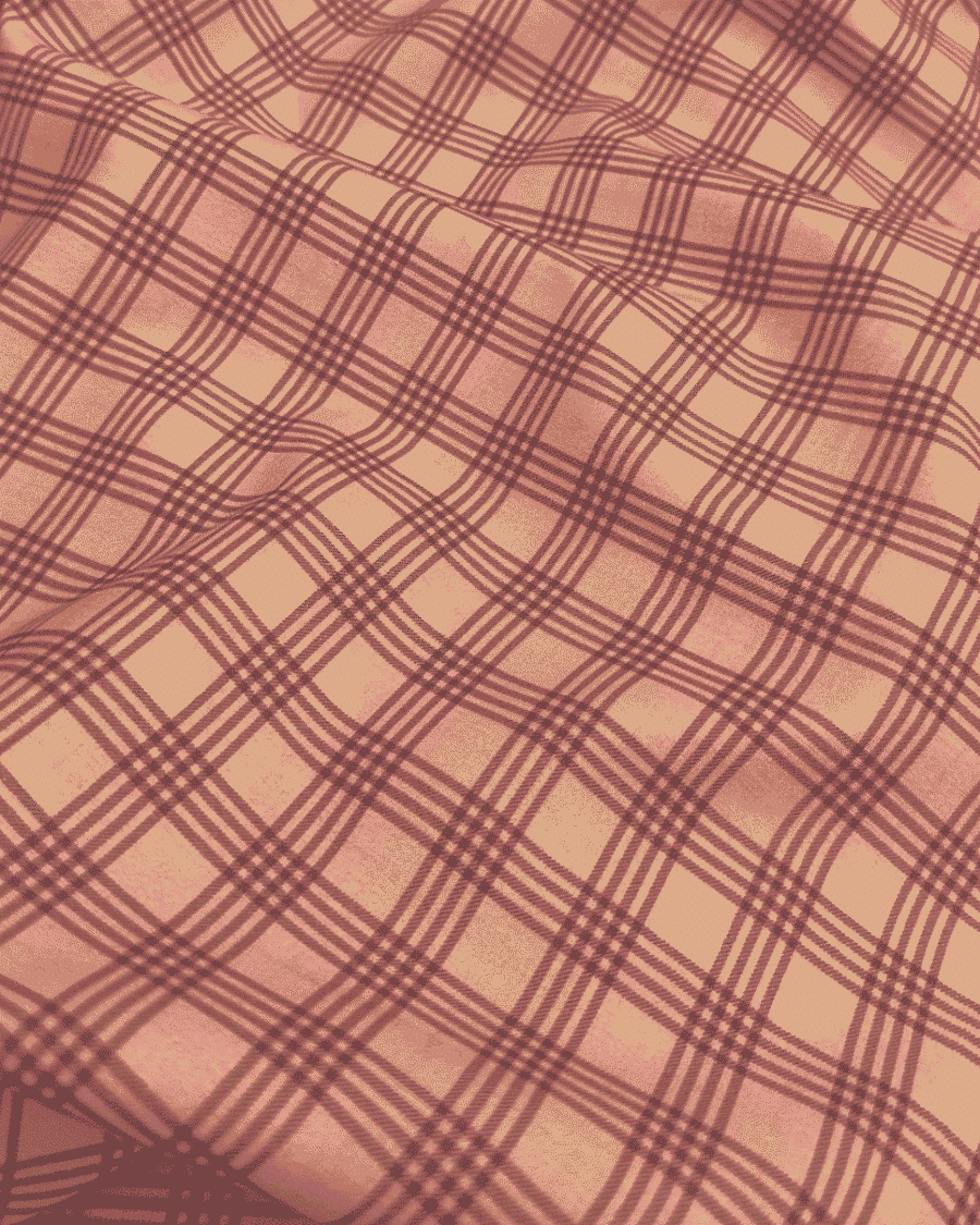 tissu coton bio imprimé tartan rose poudré prune