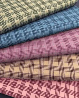 tissus cotons bio imprimé tartan 5 coloris