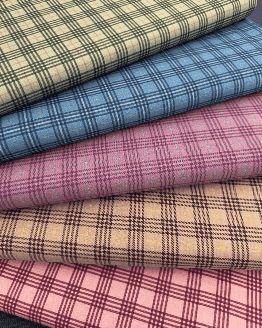 tissus cotons bio imprimé tartan 5 coloris