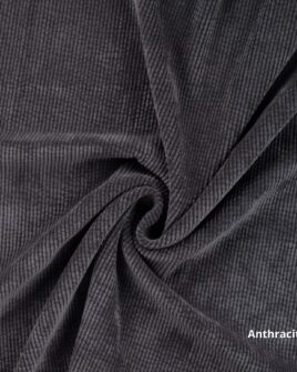 Tissu velours côtelé 500 raies anthracite
