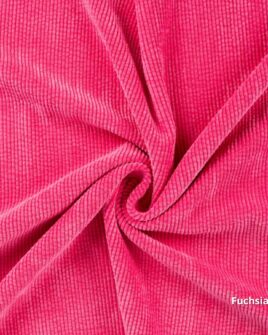 tissu velours côtelé 500 raies fuchsia