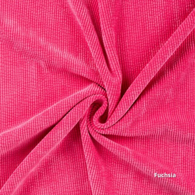 tissu velours côtelé 500 raies fuchsia