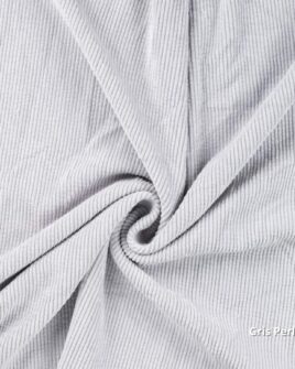 tissu velours côtelé 500 raies gris perle